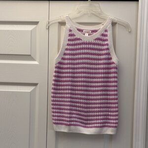 Cat & Jack Purple and White Knit Tank Top